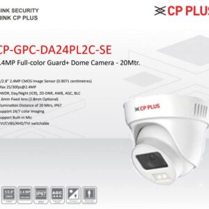 CP PLUS 2.4MP Full-Colour Guard+ Dome Camera Support Built-in Mic (CP-GPC-DA24PL2C-SE) Analog HD Cameras